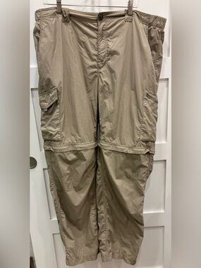 Columbia Men's Tan Convertible Hiking Cargo Pants Omnishade Sun Protection